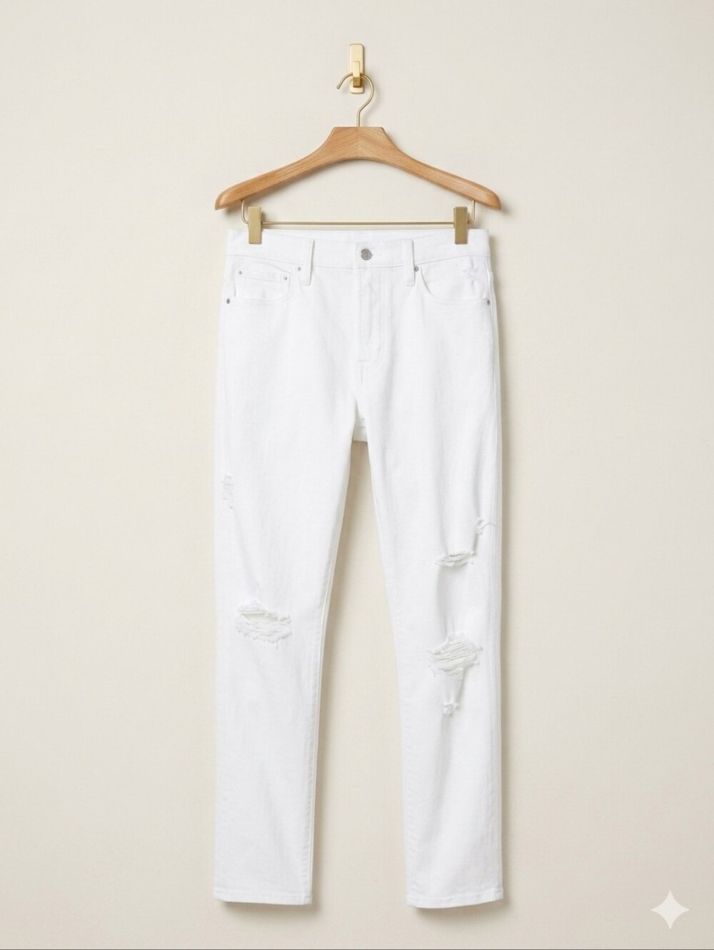 Gap Slim Straight Distressed White Jeans Size 8